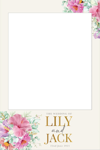 Gold Floral Design 390 Selfie Frame - 90cm x 60cm - * Free Shipping