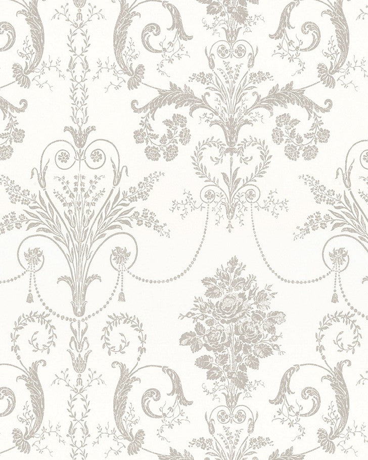 Featured image of post Laura Ashley Josette Steel Wallpaper Montague silver printed wallpaper repeat a 18cm 3685 624