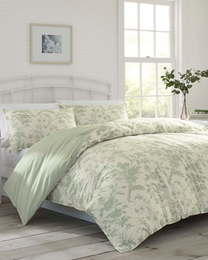 Laura Ashley Charlotte Cotton Reversible Blue Comforter Set - ShopStyle