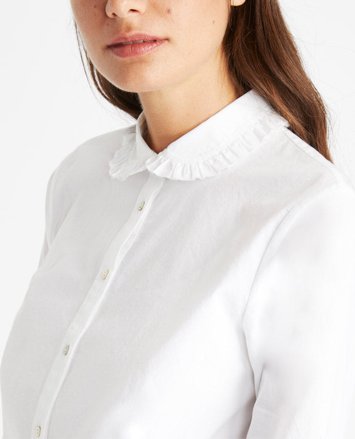 White Ruffle Collar Blouse