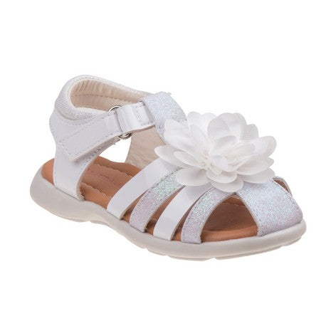 white flower sandals