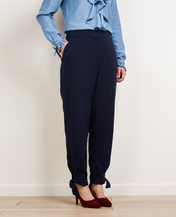 Tie Detail Ankle Trousers