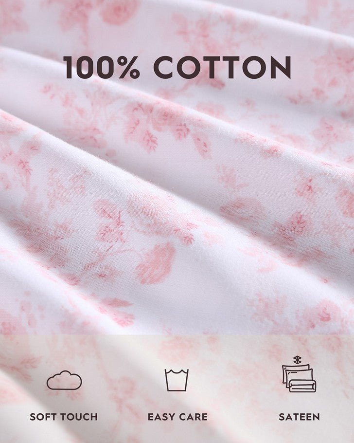 Bella Pink Cotton Sateen Sheet Set