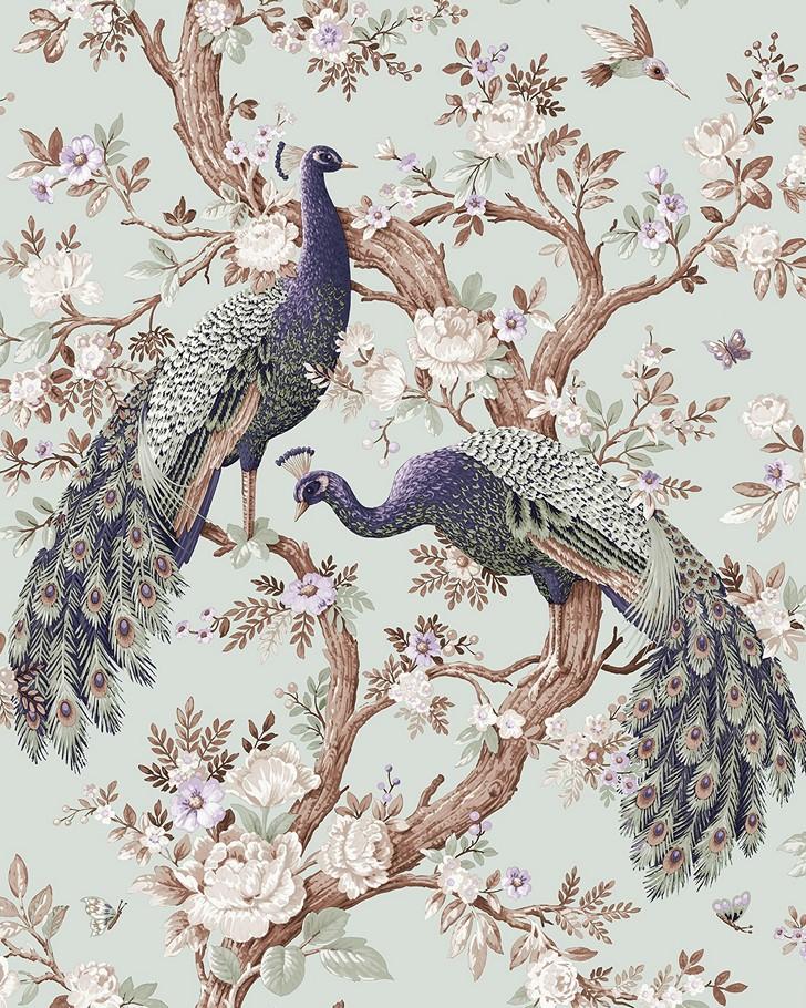 Belvedere Duck Egg Wallpaper - Laura Ashley