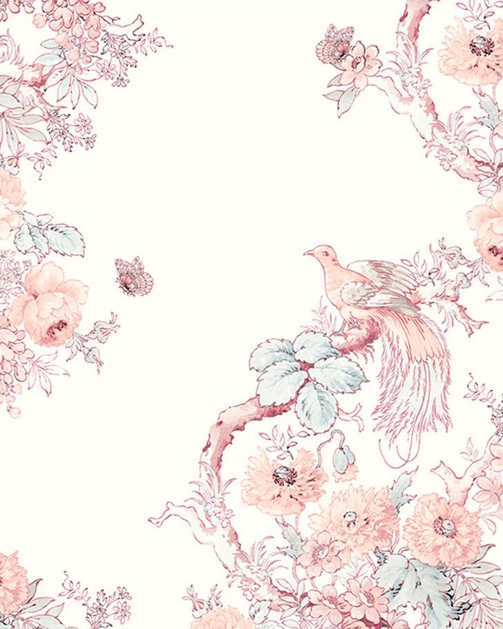 Apple Blossom Duck Egg Wallpaper