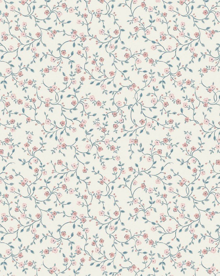 Apple Blossom Duck Egg Wallpaper Sample