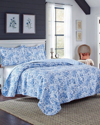 Walled Garden Blue Quilt Set