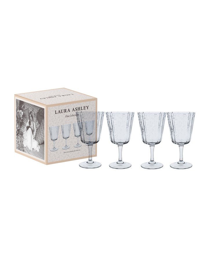 Laura Ashley White Wine Glasses, Set of 4 - Clear