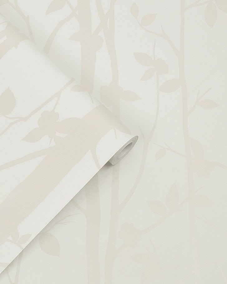 Cottonwood Pearlescent White Wallpaper Sample