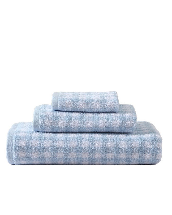 Ginny Blue Cotton Terry 3 Piece Towel Set