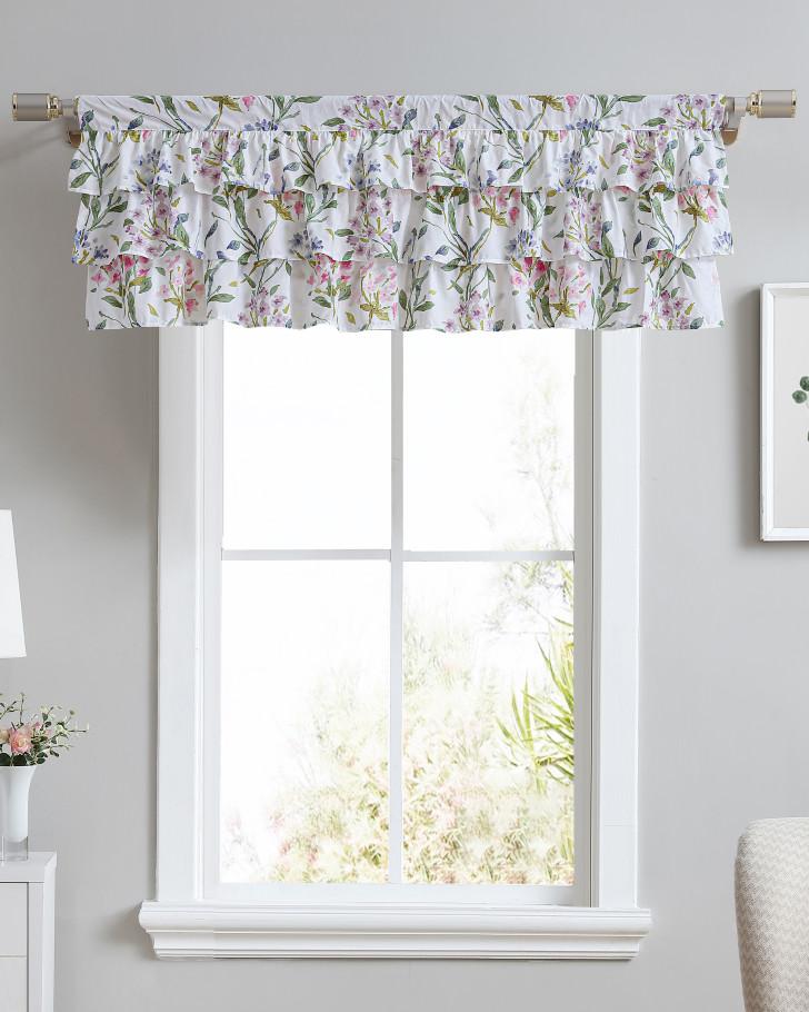 LAURA ASHLEY BRAMBLE Berry 1 Curtain Valance Floral Berries Green Window  86x18 $18.50 - PicClick