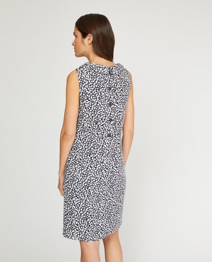 Navy Ditsy Print Bardot Dress