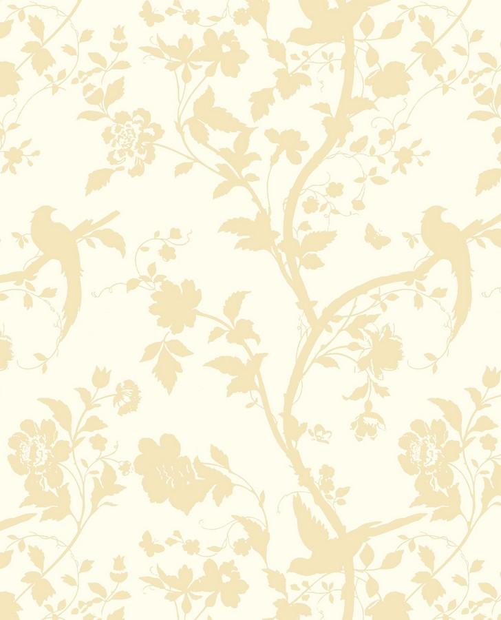 Oriental Garden Gold/Off White Floral Wallpaper - Laura Ashley