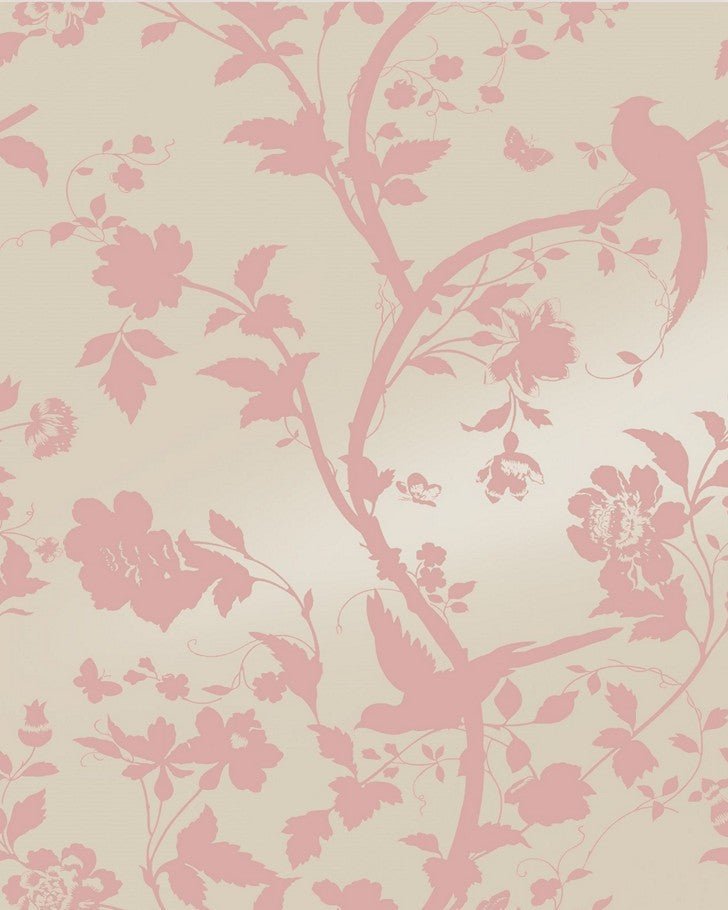 Oriental Garden Pearlescent Chalk Pink Wallpaper