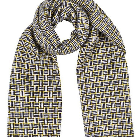 mustard yellow and navy scarf