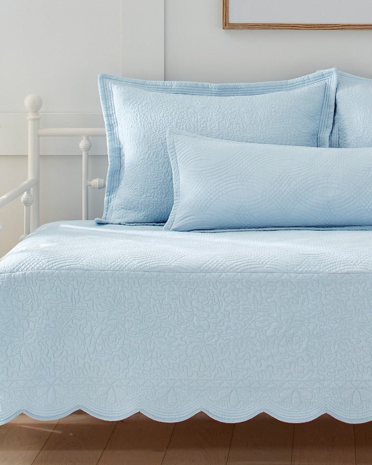 Solid Trellis Blue Daybed Cover Set