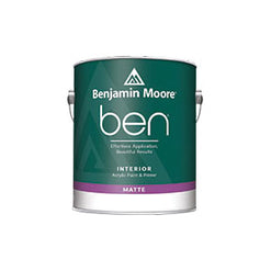 Benjamin Moore® Ben® N6243X-001 Premium Interior Acrylic Paint and Primer, Water Base, Matte, 1 gal