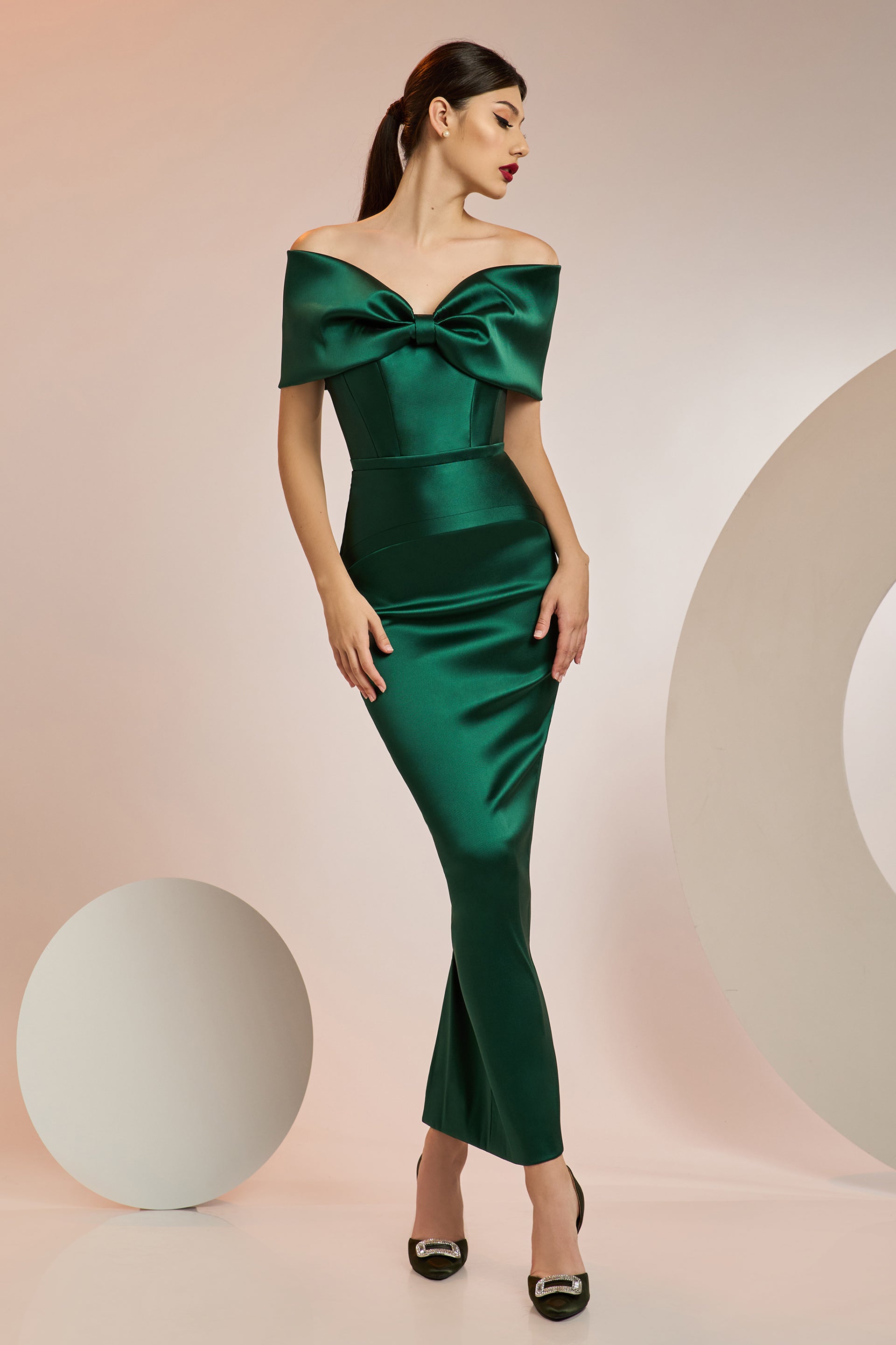 Emerald Green Taffeta Dress