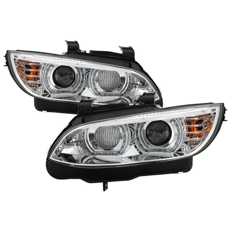  Spyder 08-10 BMW F92 3 Series Proj Headlight - High Beam H3 DRL LED - Chrome - PRO-YD-BMWE9208-DRL-C