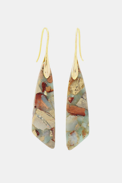 Handmade Natural Stone Dangle Earrings Print on any thing USA/STOD clothes