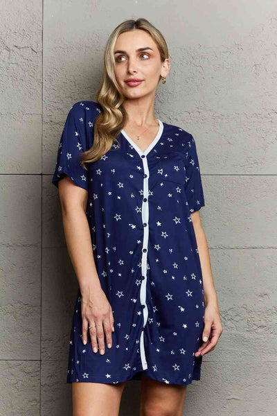 MOON NITE Quilted Quivers Button Down Sleepwear Dress Print on any thing USA/STOD clothes