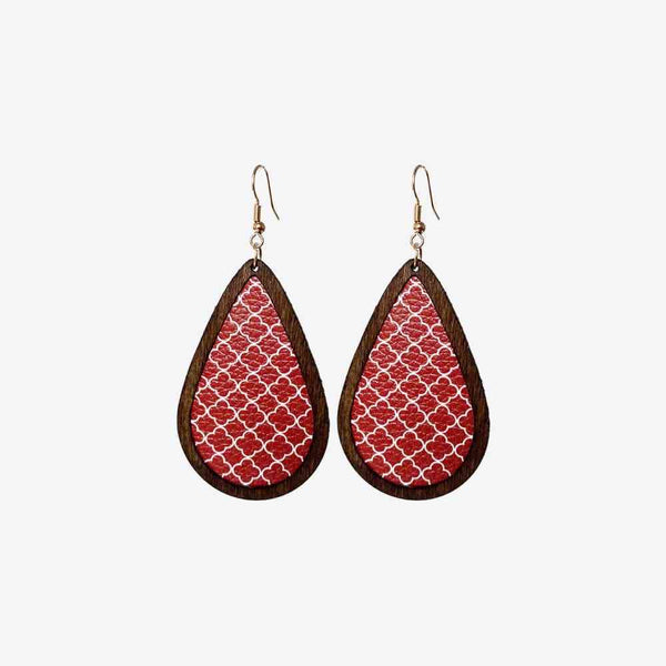 PU Teardrop Earrings Print on any thing USA/STOD clothes