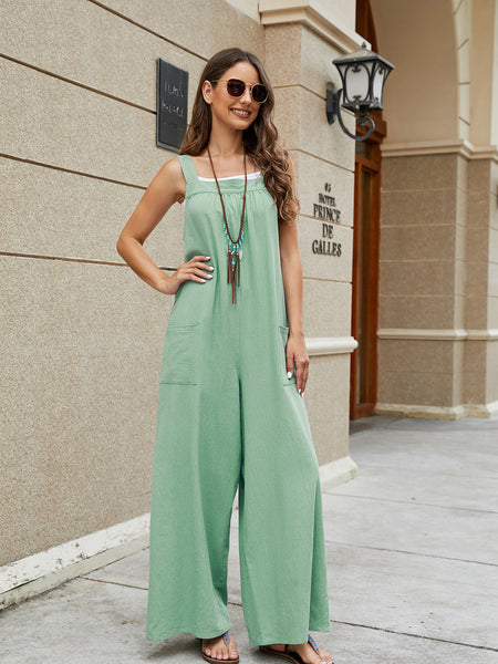 Square Neck Sleeveless Jumpsuit Print on any thing USA/STOD clothes