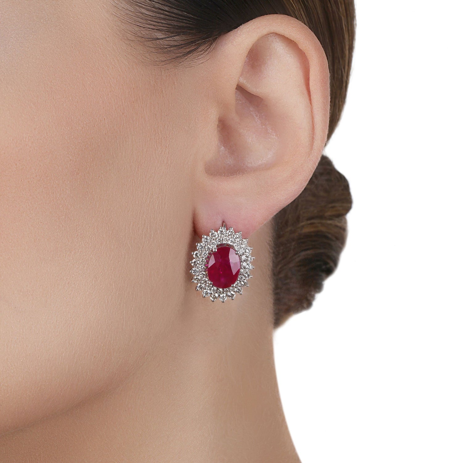 Ruby & Diamond Stud Earrings  | Earring online shop