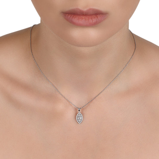 Baguette Diamond Illusion Necklace
