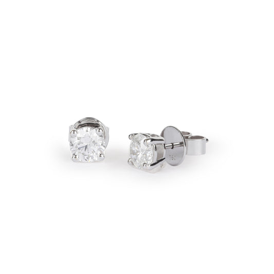 Entourage earrings in platinum with oval sapphire and round diamonds -  BAUNAT