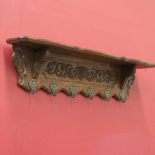 Load image into Gallery viewer, x SOLD Vintage French Oak Coat Rack with 6 Original Brass Coat Hooks, Ready to Hang B10496
