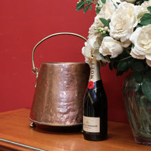 Load image into Gallery viewer, Antique French Brass Copper Ice Bucket, Coal Scuttle Pot Planter Umbrella Holder B10735

