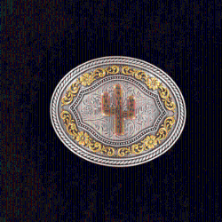 Nocona Copper Cactus Buckle - Broken horn