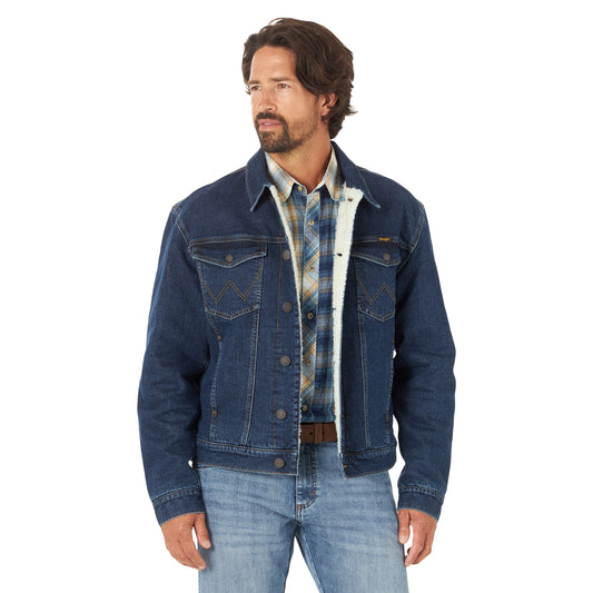 Wrangler Rugged Wear® Flannel Lined Denim Jacket in Antique Navy