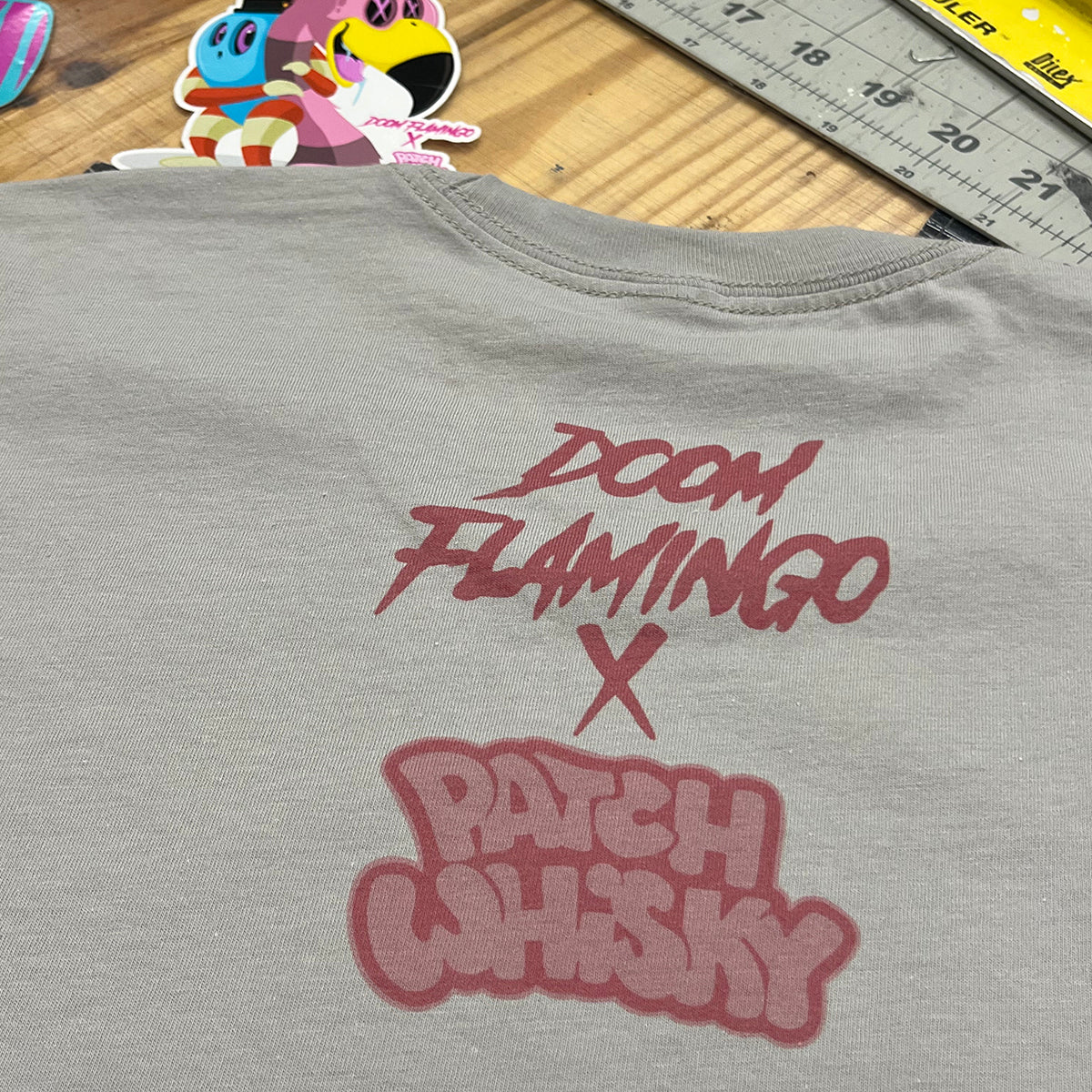 Doom Flamingo X Patch Whiskey Back Print