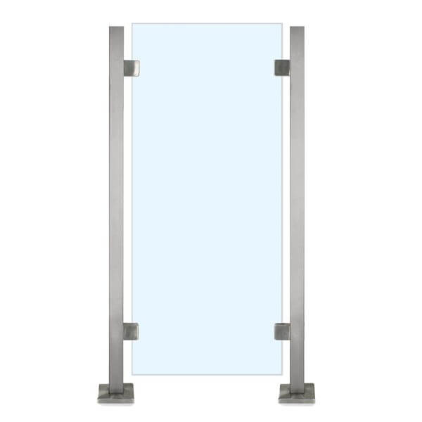 Edge Protection for 1/2-9/16 Glass, Rectangular Profile, 16'4 Long, 316  Stainless Steel