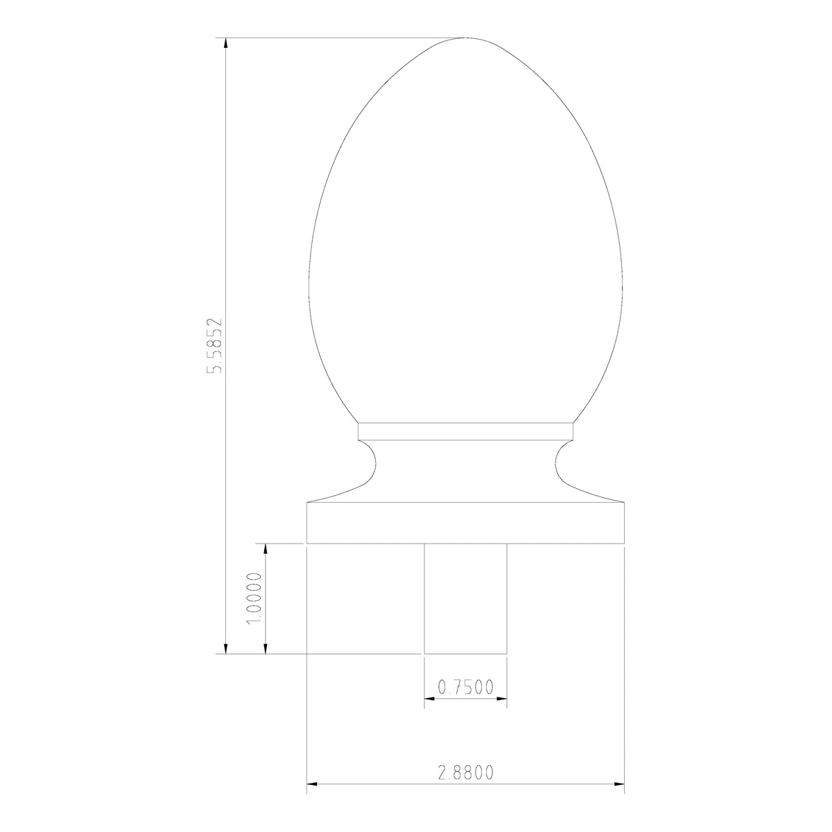 Ball Top Finial - 416