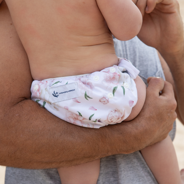 Baby Swim Hat & Wet Bag - Pretty Peony