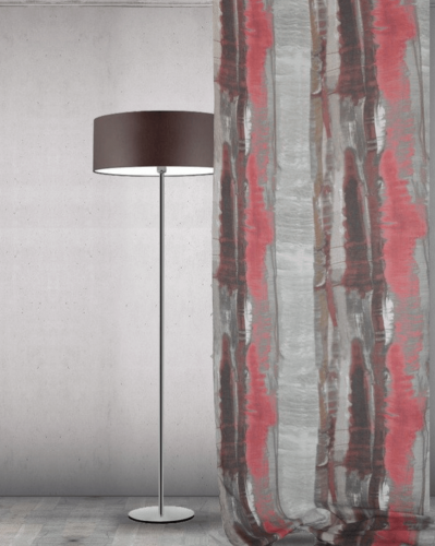 Luxusná a moderná záclona šedo-červenej farby s abstraktným vzorom značky Castello del Barro