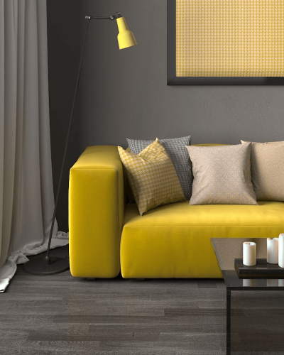 Moderné poťahové látky a bytové textílie na vankúše do obývačky v bledo-žltej a krémovej farbe značky Dekoma