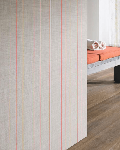 Kvalitné bytové textílie s moderným vzorom v pieskovej farbe značky Drapilux