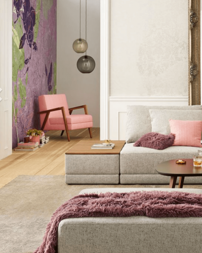 Moderné a elegantné bytové textílie svetlej farby značky Sonnhaus