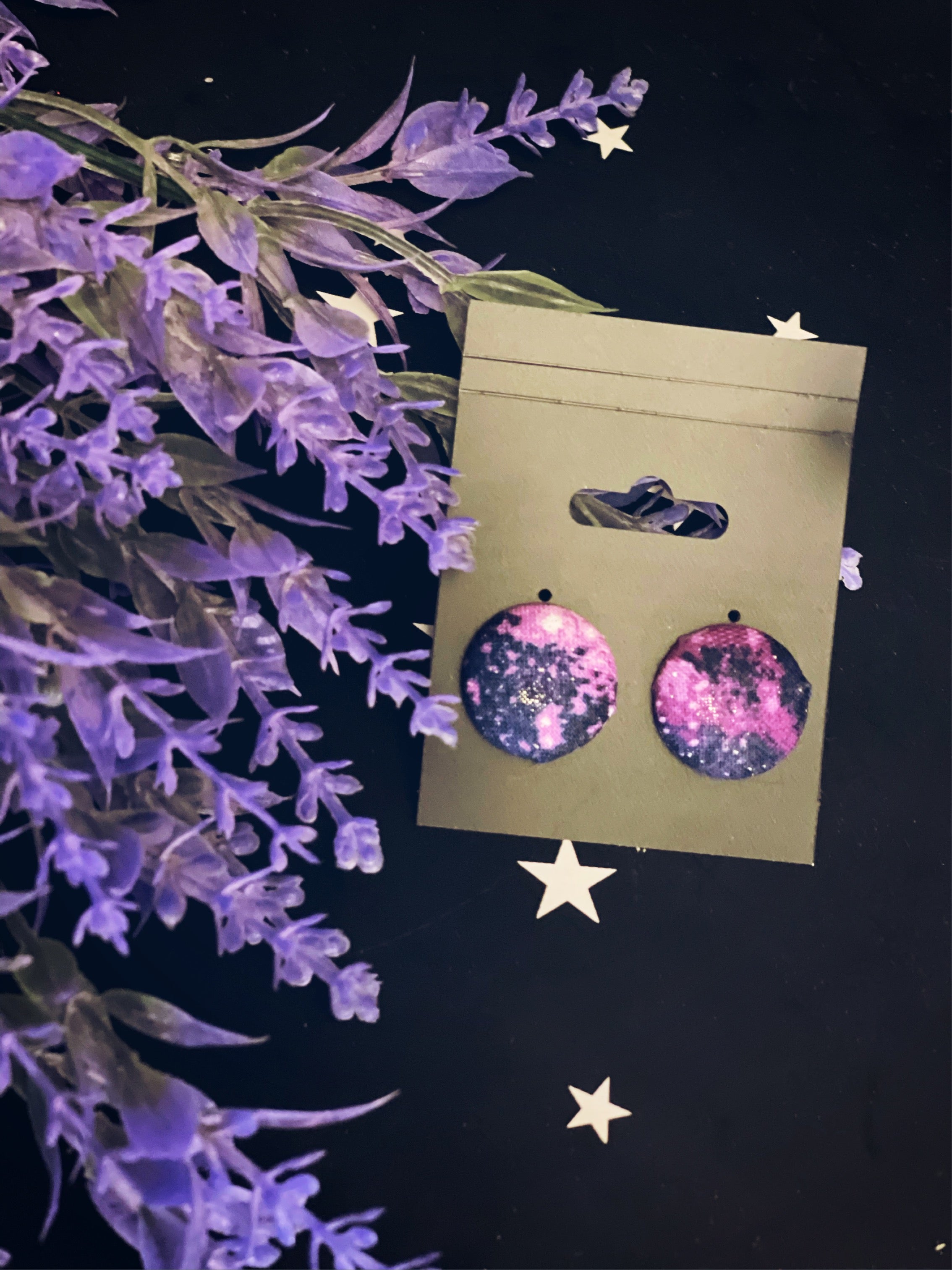 Galaxy Button Earrings