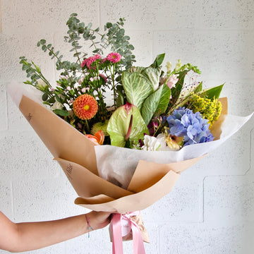 MONTHLY Subscription : Hand-tied bouquet wrapped in paper with DELIVERY —  Cornell Florist