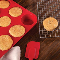 Mrs. Andersons Baking Silicone 12-Cup Muffin Pan Baking Mold, BPA Free, Non-Stick European-Grade Silicone, 13.5 x 10 x 1.25-Inches