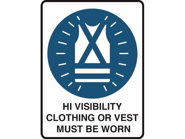 MANDATORY SAFETY VEST MUST BE WORN IN THIS AREA STICKER