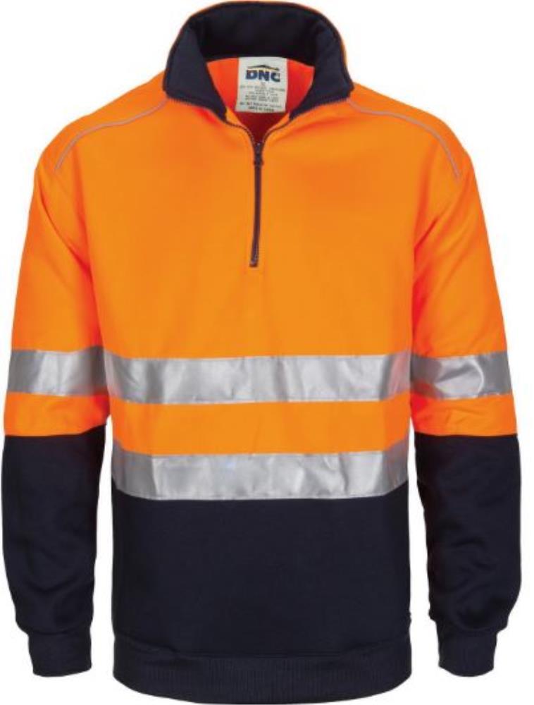 DNC 3729 REFLECTIVE HI VIS 1/2 ZIP FLEECE WINDCHEATER – All Trades ...