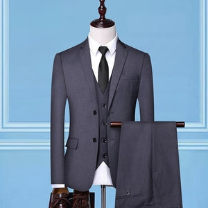 Formal Business Wedding 3 Pieces Suit Set / Male 2021 Blazers Jacket Pants Vest Trousers Dress Waistcoat Melka By M & k