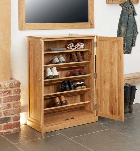 Mobel Oak Large Shoe Cupboard