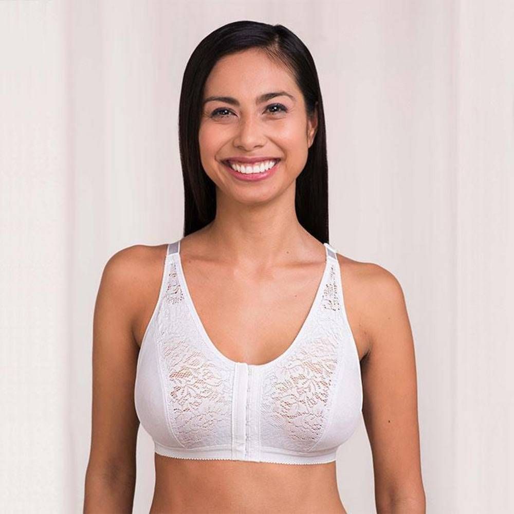 Frances Front Closure Wire-free - White #2128W – The Pink Boutique